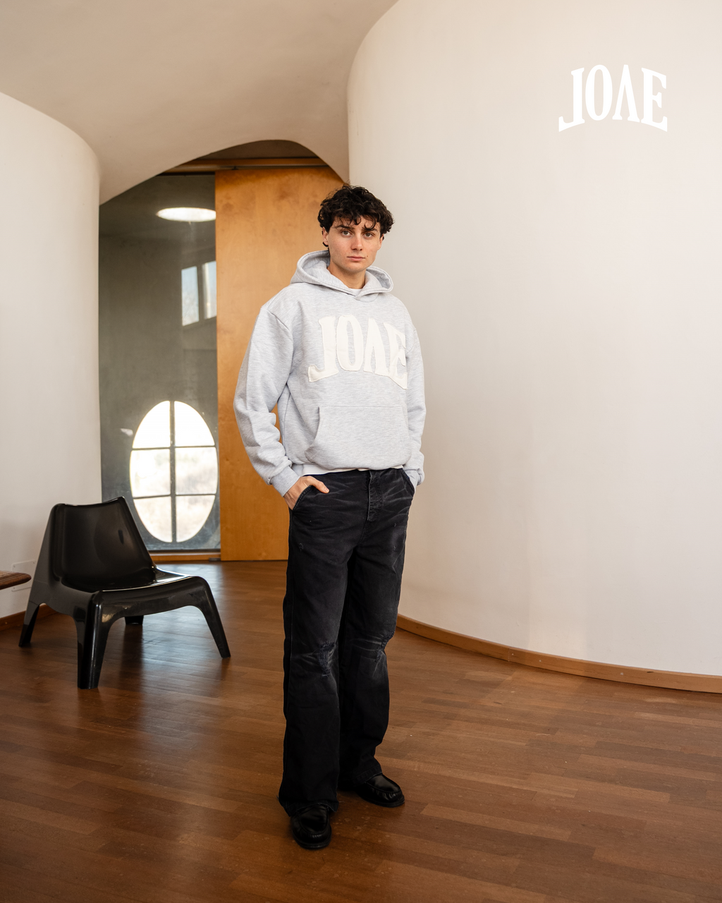 Arch Logo Hoodie Grey